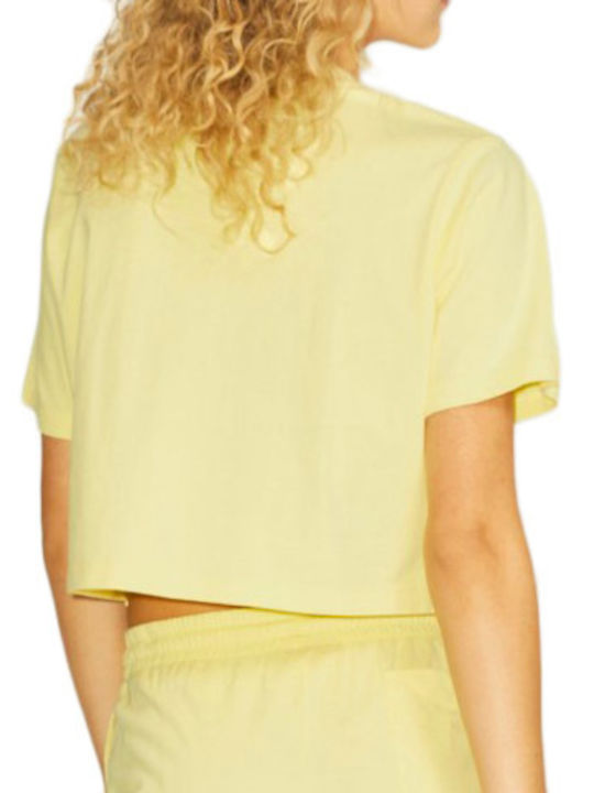 Jack & Jones Damen Sportliches Crop Top Kurzarm Elfin Yellow