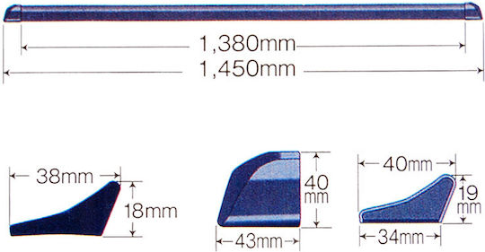 Carner Plastic Trunk Spoiler Universal 145x3.4cm CRN-