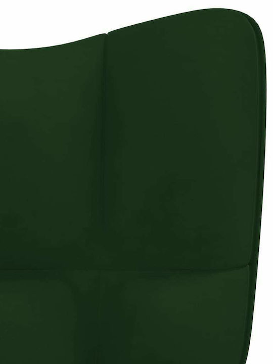 Въртяща се Кресло Гост с Механизъм за Отпускане и Колелца Dark Green 61.5x69x94.5см 1бр