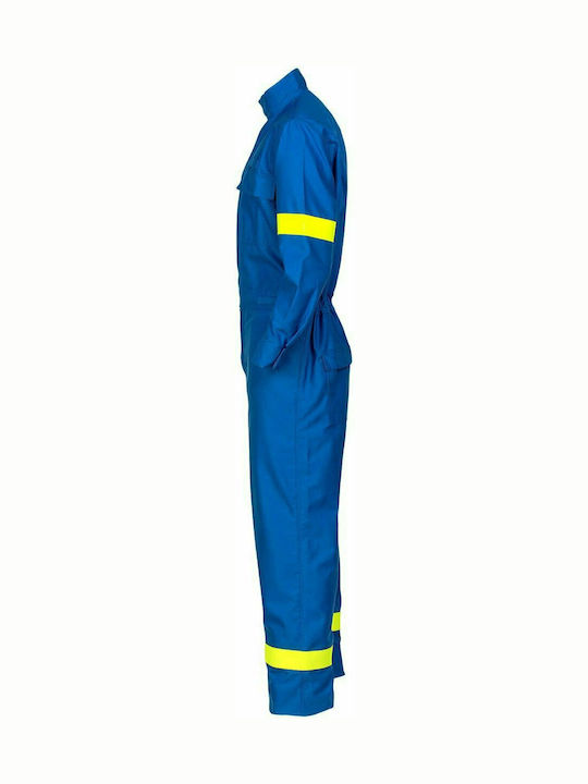STOP Prometheus FR-AS Arbeitsanzug Ganzkörper mit reflektierenden Bändern Blau Öffnen Sie