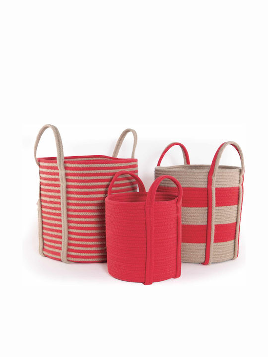 Fabric Decorative Basket Silo Red 22x22x24cm Nef-Nef Homeware