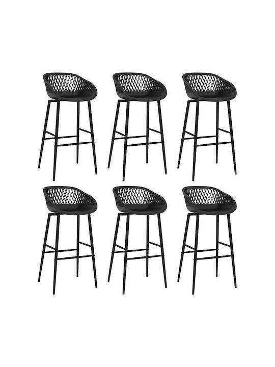 vidaXL Outdoor Bar Set 7 Pieces Black