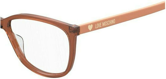Moschino Plastic Eyeglass Frame Butterfly Brown MOL546 2LF