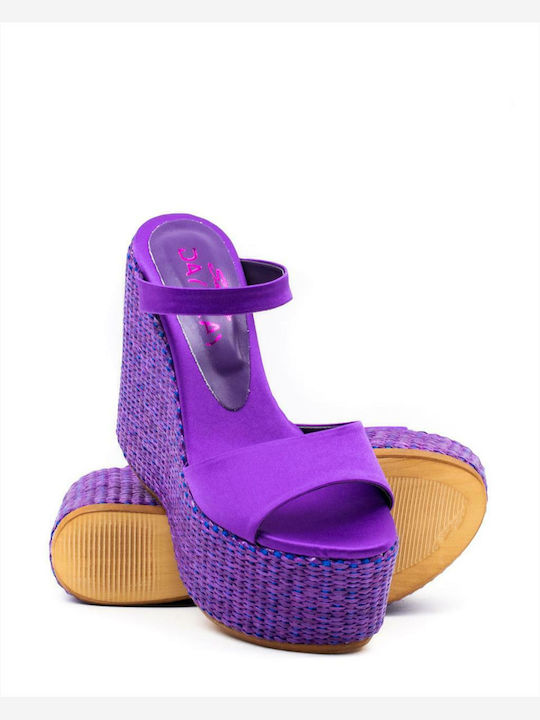 Women's Fabric Platform Shoes Purple
