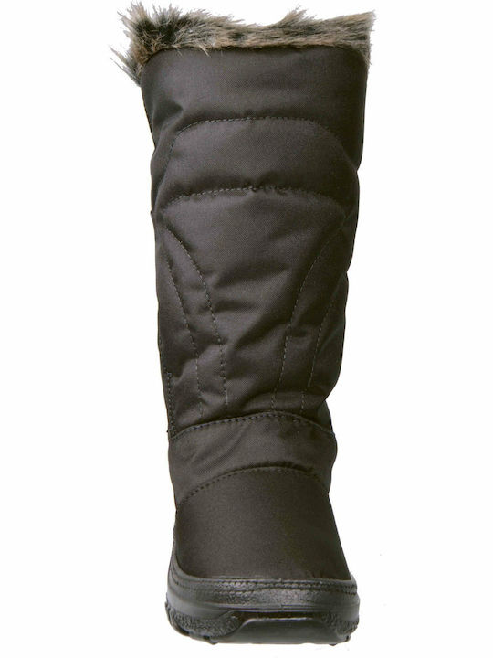 Anatomic Synthetic Leather Snow Boots with Fur Antartica Black