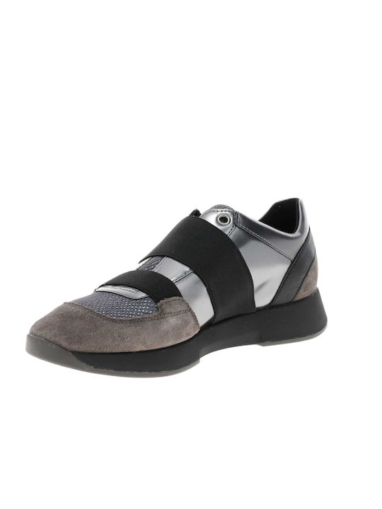 D Suzzie Ανατομικά Γυναικεία Slip-On Δερμάτινα Γκρι