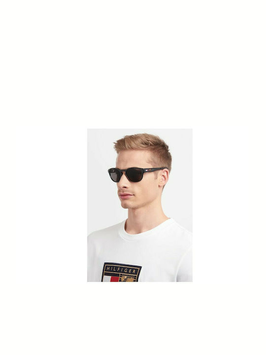 Tommy Hilfiger Men's Sunglasses with White Plastic Frame and Turquoise Mirror Lens 2047512M45-43J