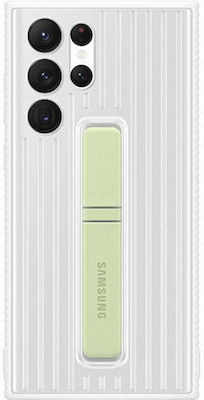 Samsung Protective Standing Cover Plastic Back Cover Durable Διάφανο/Λευκό (Galaxy S22 Ultra)