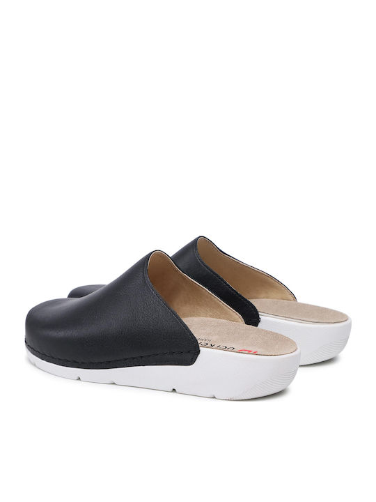 Renia Anatomical Leather Women's Slippers Black