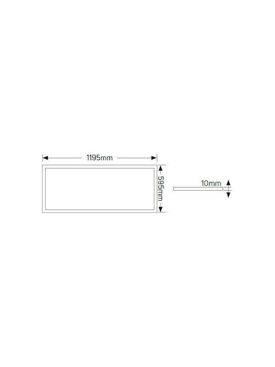 Geyer Paralelogram Încastrat Panou LED Putere 60W cu Alb Rece Lumini 120x60cm.