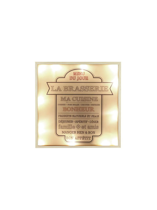 The Home Deco Factory Διακοσμητικό Φωτιστικό La Brasserie LED Πίνακας 24x24εκ.