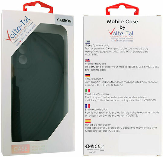 Volte-Tel Carbon Camera Protective Umschlag Rückseite Silikon Schwarz (Galaxy S22 5G)