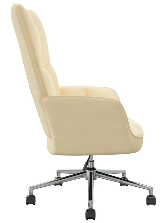 Swivel Visitor Armchair with Wheels Κρεμ 61.5x69x94.5cm