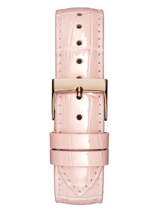 Guess Damen Uhr mit Rosa Lederarmband