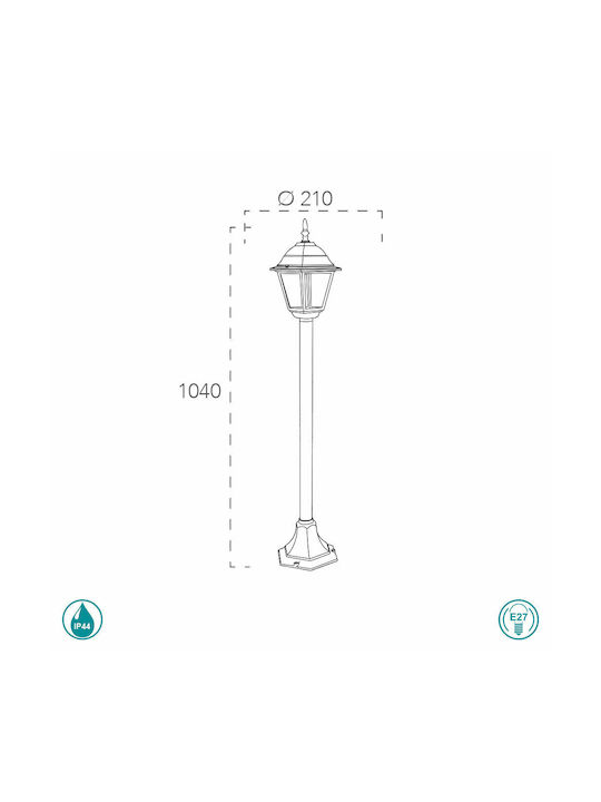 Fan Europe Roma Φωτιστικό Κολωνάκι Εξωτερικού Χώρου 60W IP44 για Ντουί E27 Λευκό