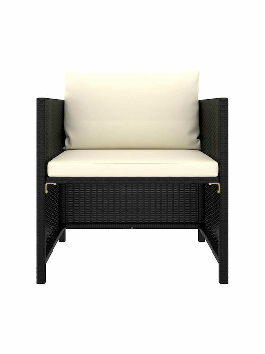 vidaXL Garten- und Outdoor-Möbelsets 4 Stück Schwarz mit Kissen