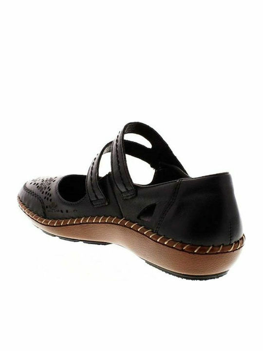 Leather Ballerinas Black