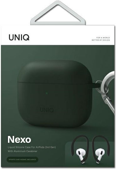 Uniq Nexo Θήκη Σιλικόνης με Γάντζο σε Πράσινο χρώμα για Apple AirPods 3
