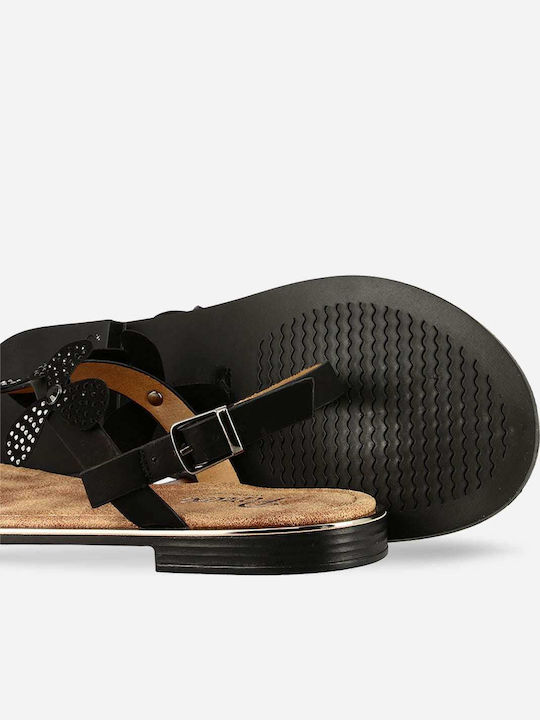 Women's Flat Sandals in Black Color