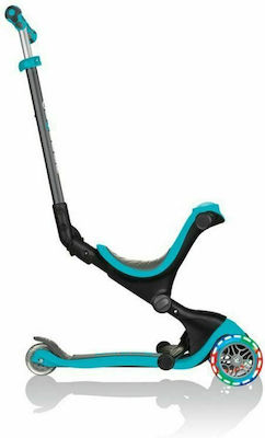 Globber Kids Scooter Go-Up Deluxe Lights 3-Wheel with Seat Blue