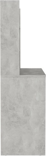 Masă De Toaletă De Podea Din Lemn Gri Cu Oglindă 100x40x135cm