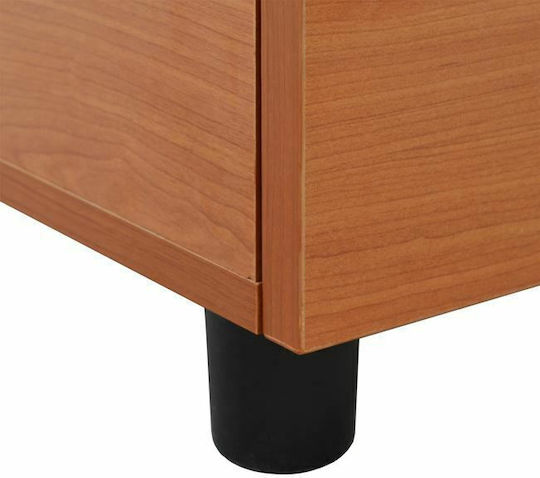 Vance Wooden Office Drawer with Wheels and Lock Cherry 40x40x55cm