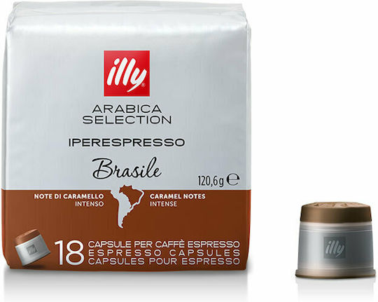 Illy Capsules Espresso Brazil Arabica Compatible with Machine Iperespresso 18caps,tobolek