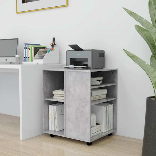 Cabinet De Birou Din Lemn Cu Roți Gri 60x53x72cm