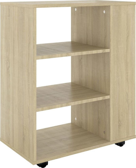 Office Cabinet Wooden with Wheels Sonoma 60x35x75cm