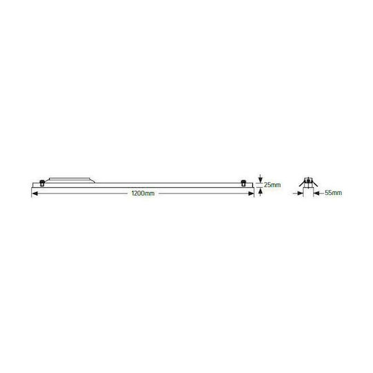 Geyer LED Γραμμικό Φωτιστικό Οροφής 40W Φυσικό Λευκό IP20 Μ120xΒ5.5xΥ2.5εκ.