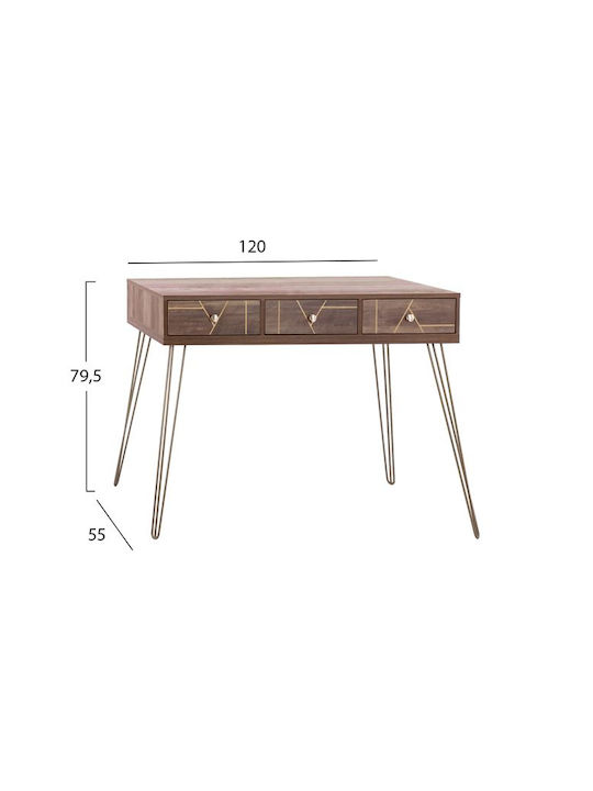 Kaitlyn Konsole Walnut / Golden L120xB55xH79.5cm