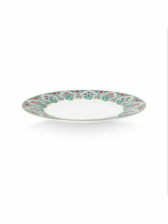 PiP Studio Flower Festival Plate Desert made of Porcelain Blue with Diameter 21cm