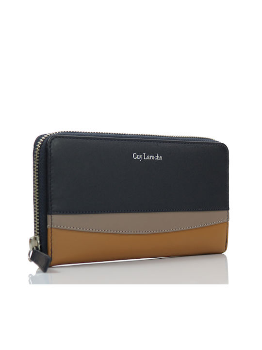 Guy Laroche Large Leather Women's Wallet with RFID Blue