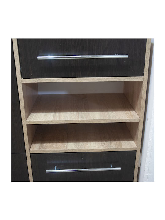 Niagara Eingangsmöbel mit Spiegel / Schuhschrank & Schrank Sonoma / Wenge 113x37.5x198cm