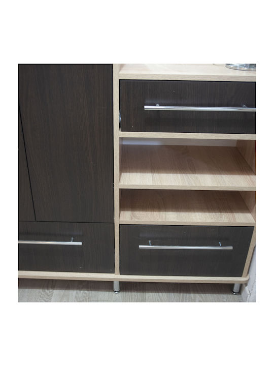 Niagara Eingangsmöbel mit Spiegel / Schuhschrank & Schrank Sonoma / Wenge 113x37.5x198cm