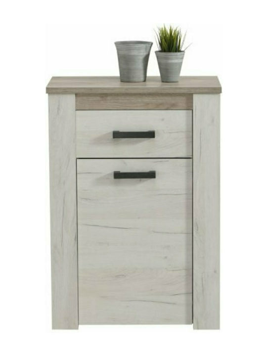 Kent 1K1F Hallway Furniture with Shoe Cabinet White / Grey 68.5x36.5x98cm