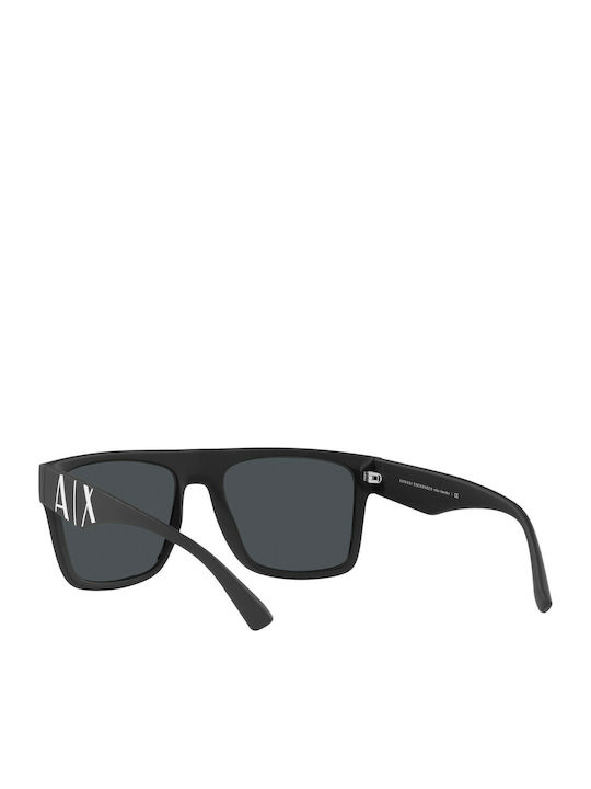 Armani Exchange Men's Sunglasses with Black Horn-Rimmed Frame and Grey Lens AX4113S 807887