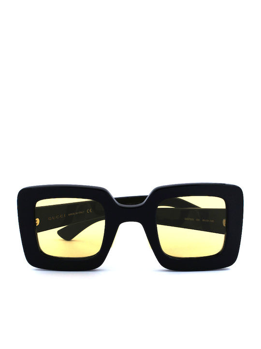 Gucci Γυναικεία Γυαλιά Ηλίου με Μαύρο Κοκκάλινο Σκελετό και Κίτρινο Φακό GG0780S 006