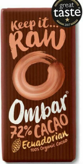 Ombar Organic Raw Organic Chocolate Dark Vegan with 72% Cocoa Sugar-Free 35gr