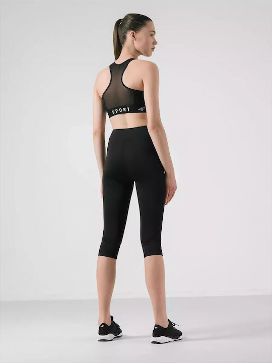 4F Women's Capri Training Legging High Waisted Black