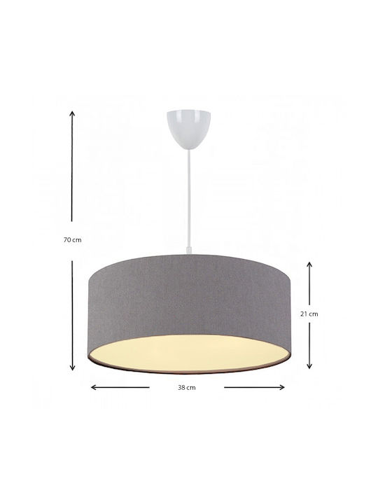 Megapap Monahan Pendant Light Gray with Socket E27 38x20x70cm