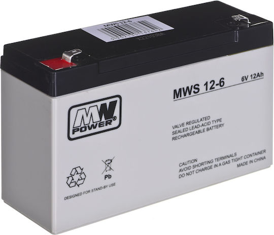 MW Power MWS 12-6 Μπαταρία UPS με Χωρητικότητα 12Ah και Τάση 6V 1τμχ