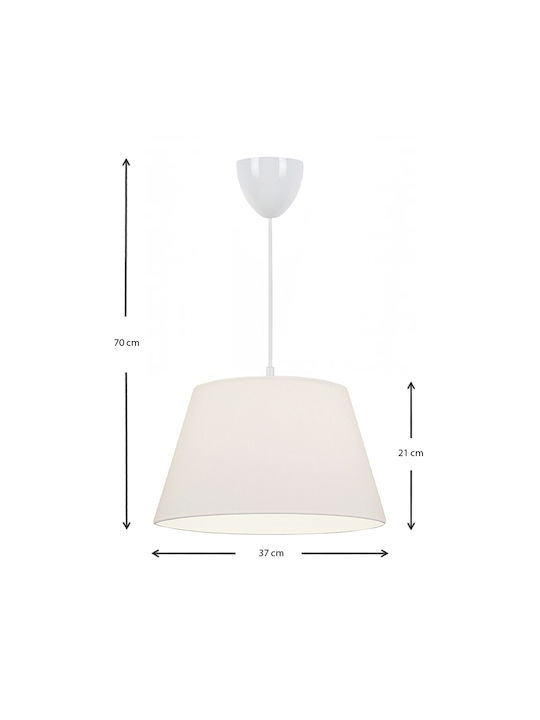 Megapap Elanor Pendant Light White with Socket E27 37x21x70cm