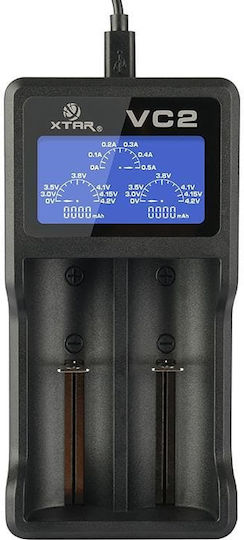 XTAR VC2 USB Charger 2 Batteries Li-ion/Ni-MH Size 18650/16340/26650/14500