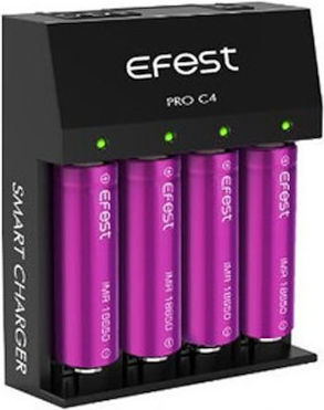 Efest PRO C4 USB Φορτιστής 4 Μπαταριών Li-ion Μεγέθους 18650