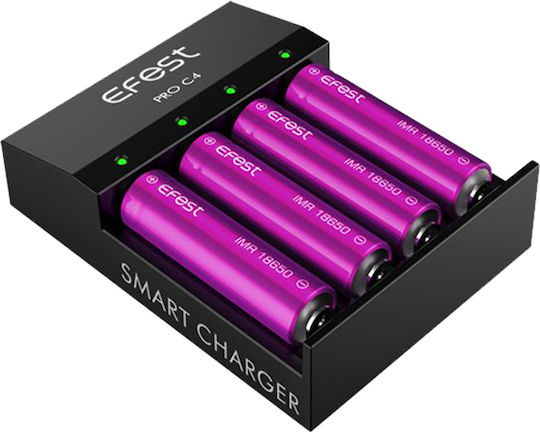 Efest PRO C4 USB Φορτιστής 4 Μπαταριών Li-ion Μεγέθους 18650