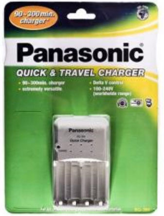 Panasonic BQ-395E Φορτιστής 4 Μπαταριών Ni-MH Μεγέθους AA/AAA σε Ασημί χρώμα