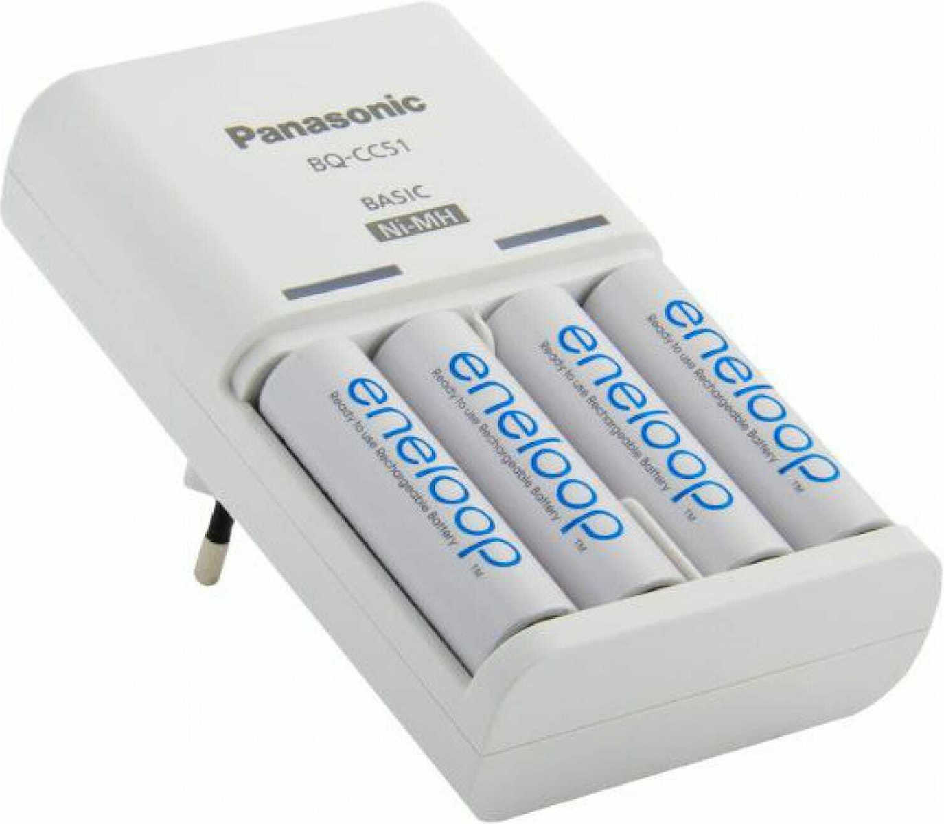 Panasonic Eneloop Basic Bq Cc51 Φορτιστής 4 Μπαταριών Ni Mh Μεγέθους Aa