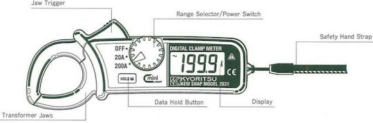 Kyoritsu Αμπεροτσιμπίδα Ψηφιακή 200A AC 2031