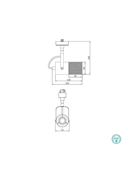 Trio Lighting Duoline Single Spot with Socket E14 in Brown Color